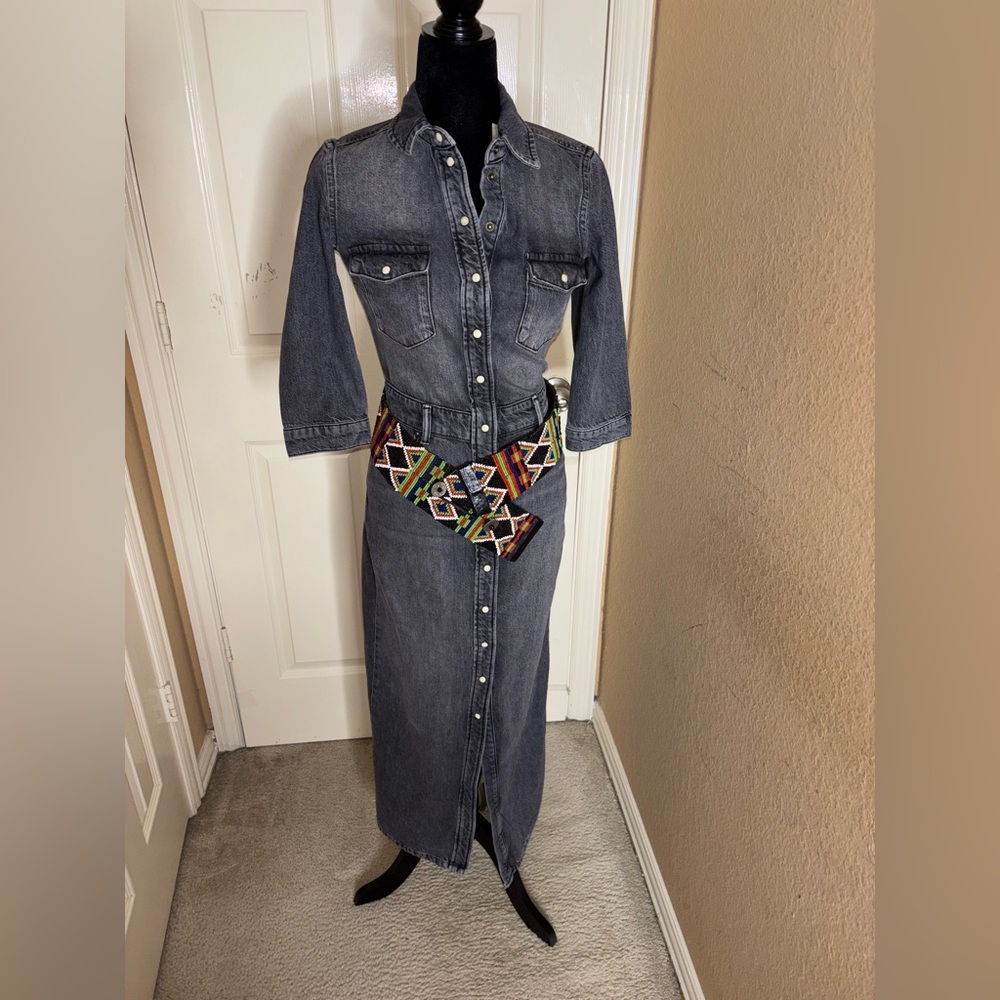 New AllSaints Blair Denim dress Size 0​ - Picture 6 of 14